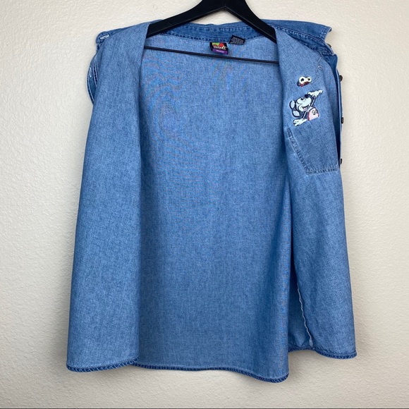 Vintage Embroidered Mickey Mouse Denim Top - Picture 8 of 8